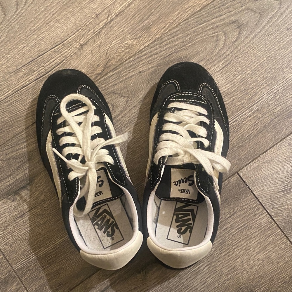 Vans Black and White Low-Top Skate Sneakers